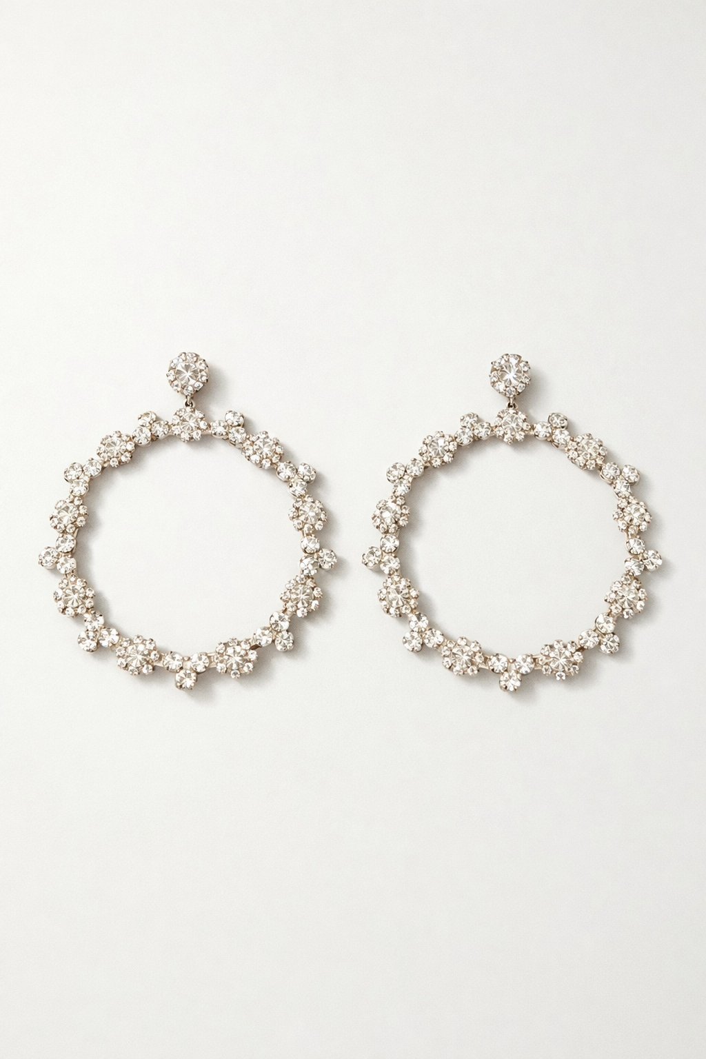 Diamanté Flower Hoop Earrings
