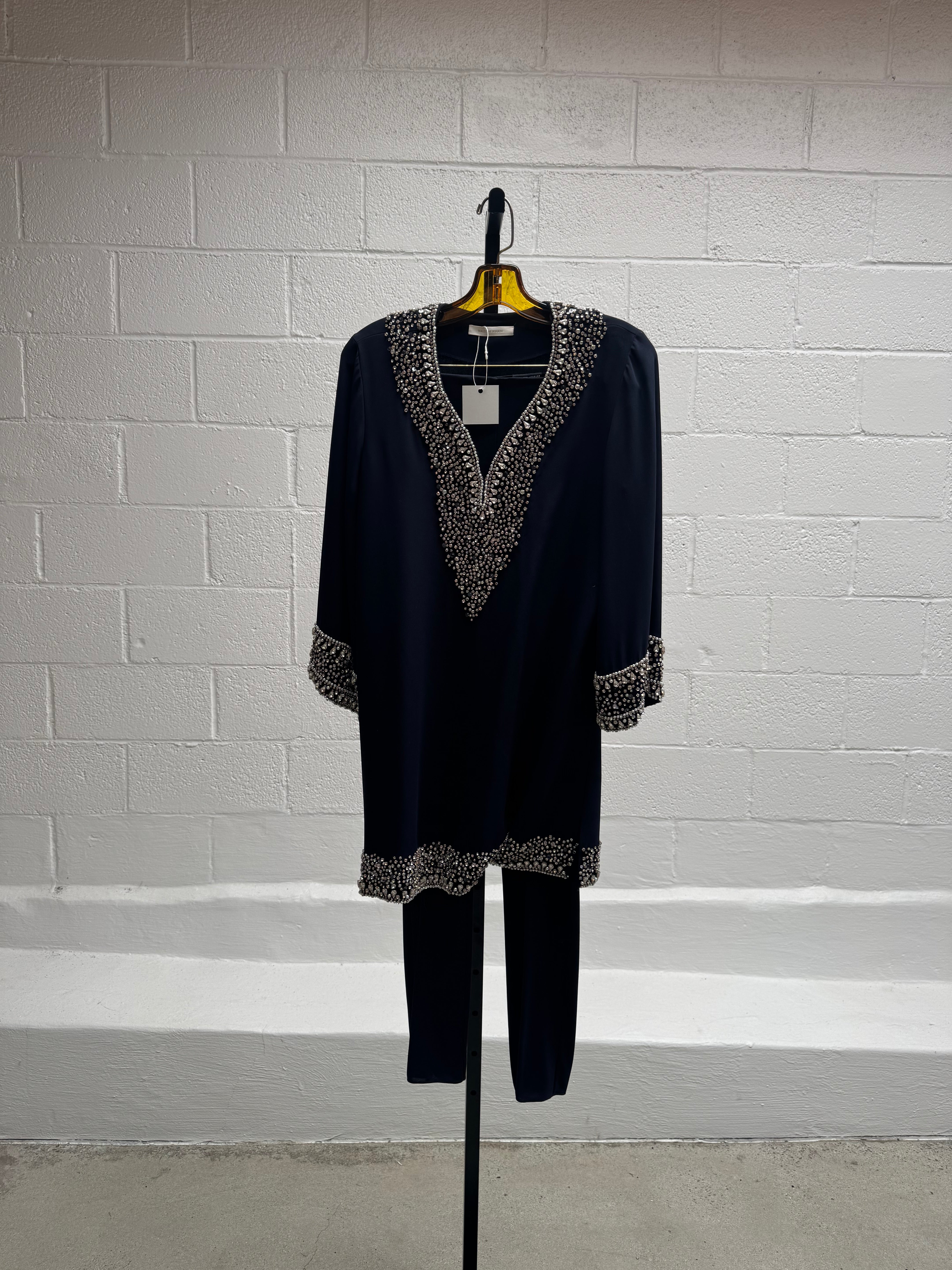 Navy Crystal Shirt and trouser