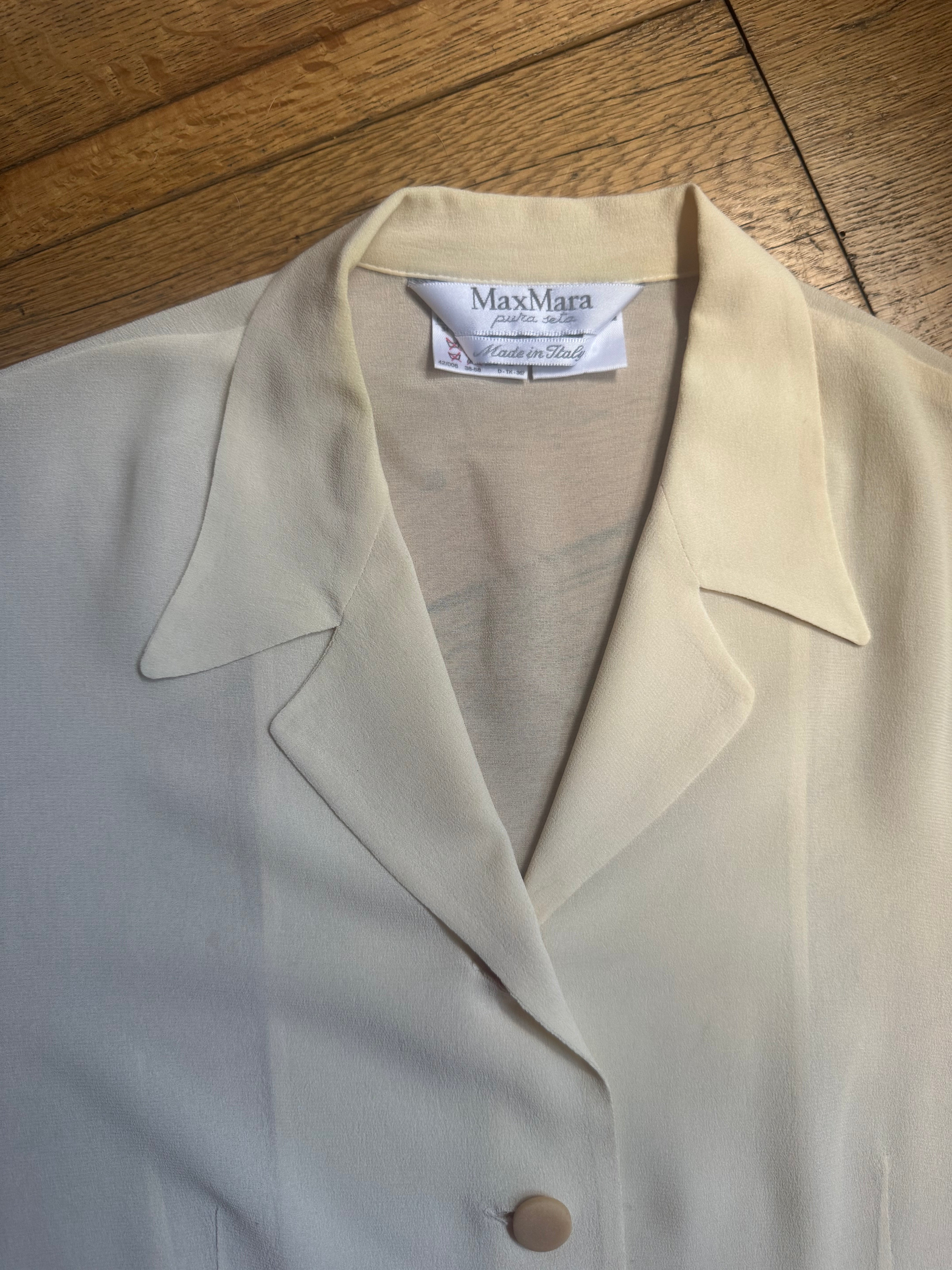 90's Cream Silk Blouse