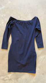 Dark Blue Off-the-shoulder Mini Dress