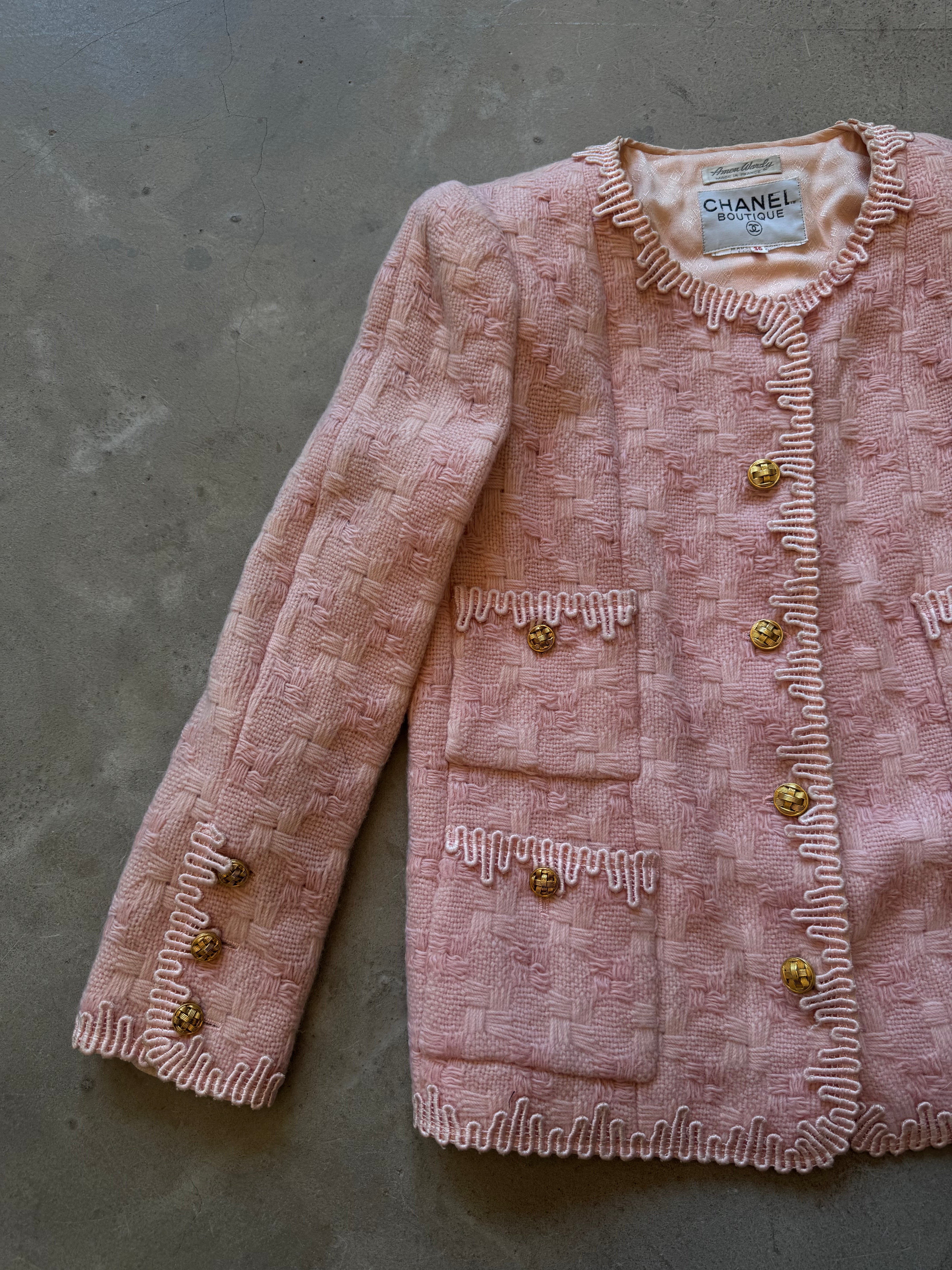 Three Piece Blush Pink Vintage Skirt Suit