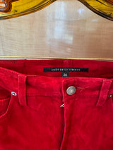 Super High-Rise Bell Flared Suede Pants