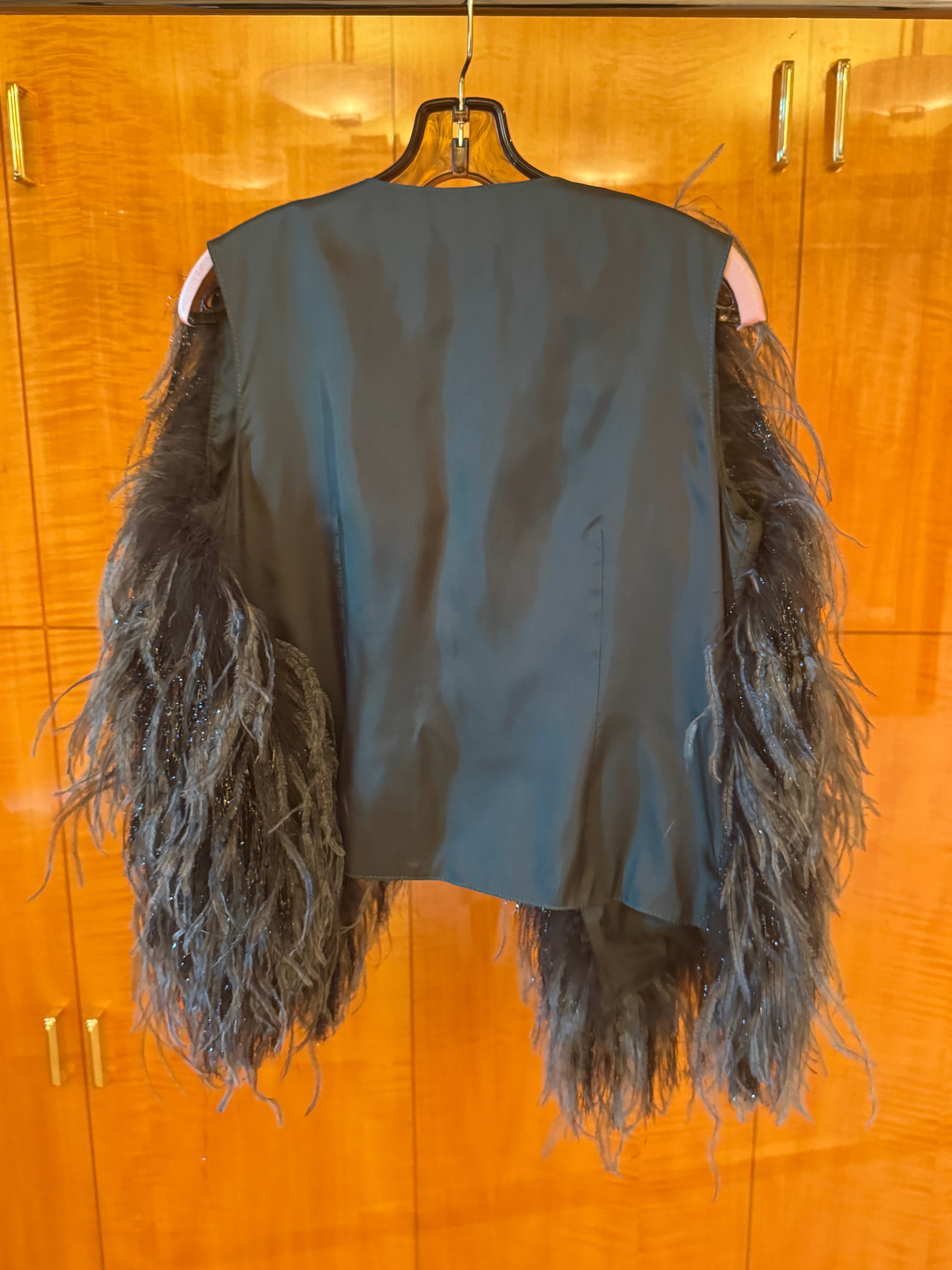 Glitter Ostrich vest