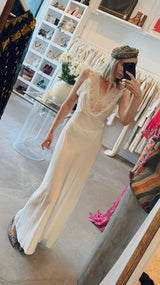 Cream Silk and Lace 1940s Slip