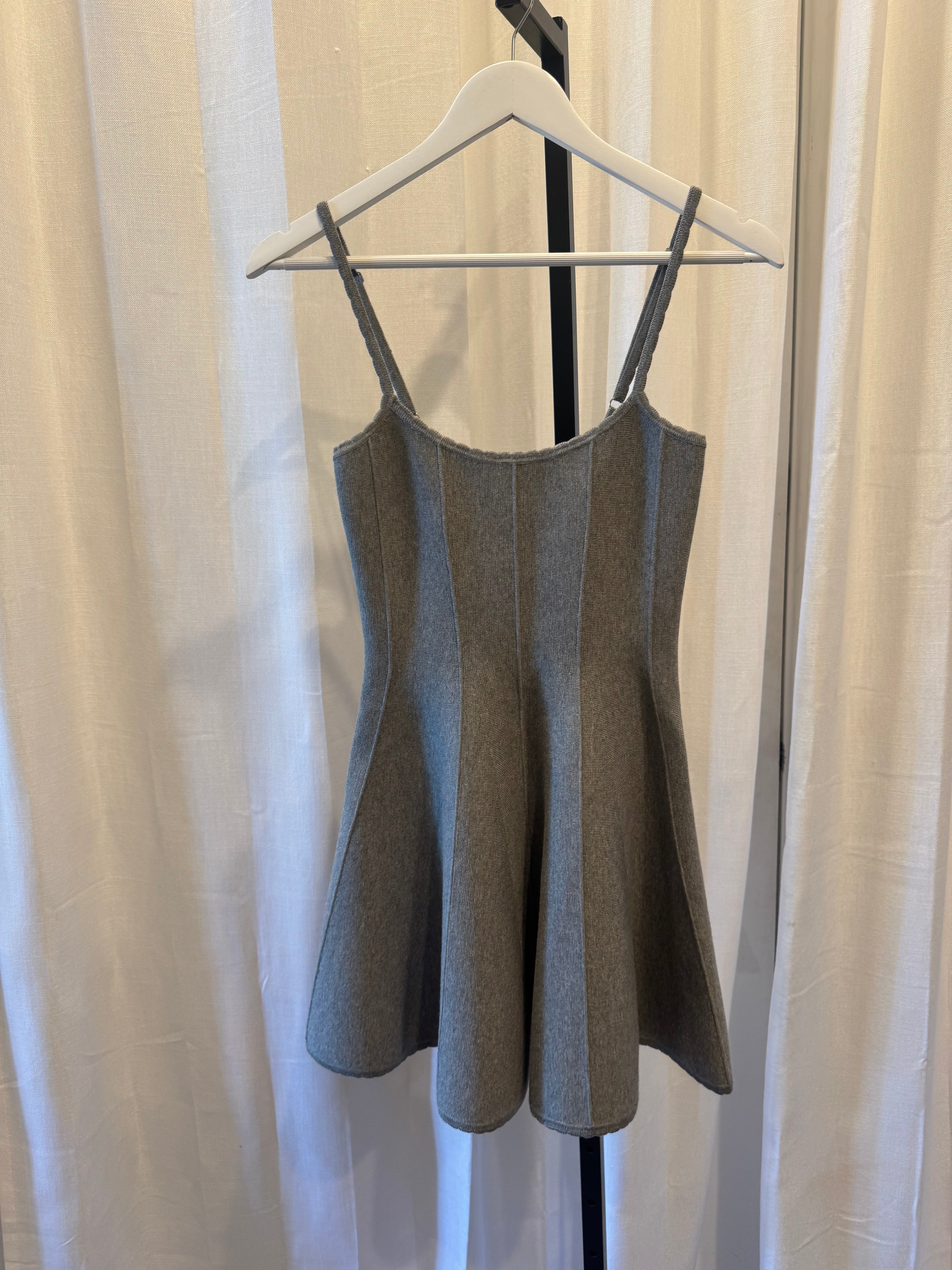 Gray Knit Corset Dress