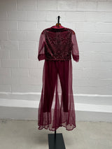 Burgundy Beaded Suit Set