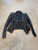 Leather Jacket with shoulder pad