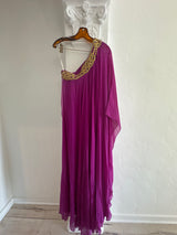Fucshia One Shoulder  Caftan