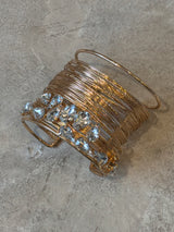 Gilded Crystal Cascade Wrap Cuff