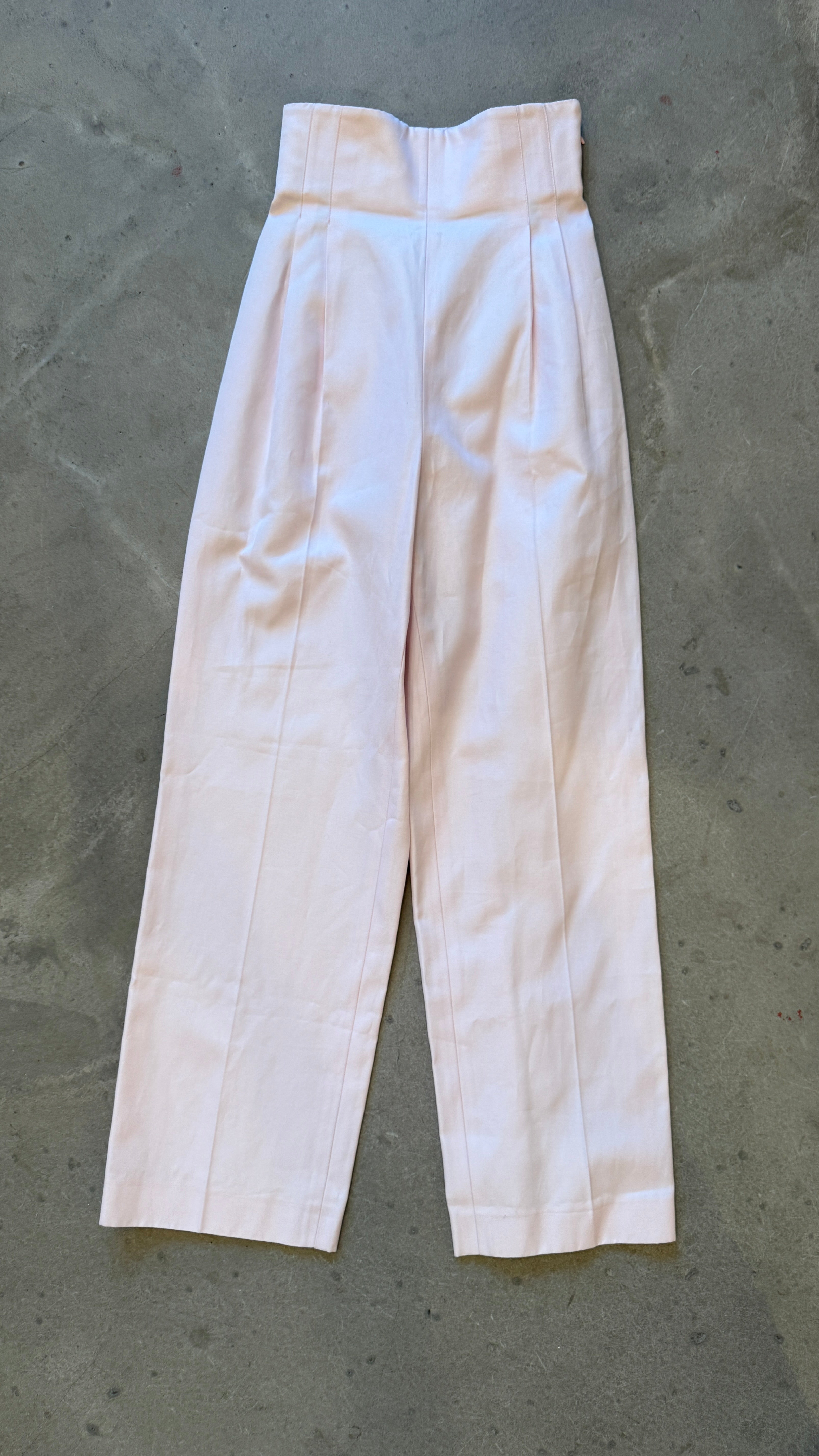 Powder Pink High-Waisted Trousers