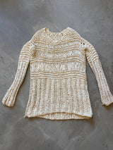 Cream Crochet Sweater Dress