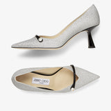 Amita Glitter Slingback Kitten Heel Pumps (39.5)