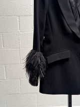 Blazer with Feather Sleeves