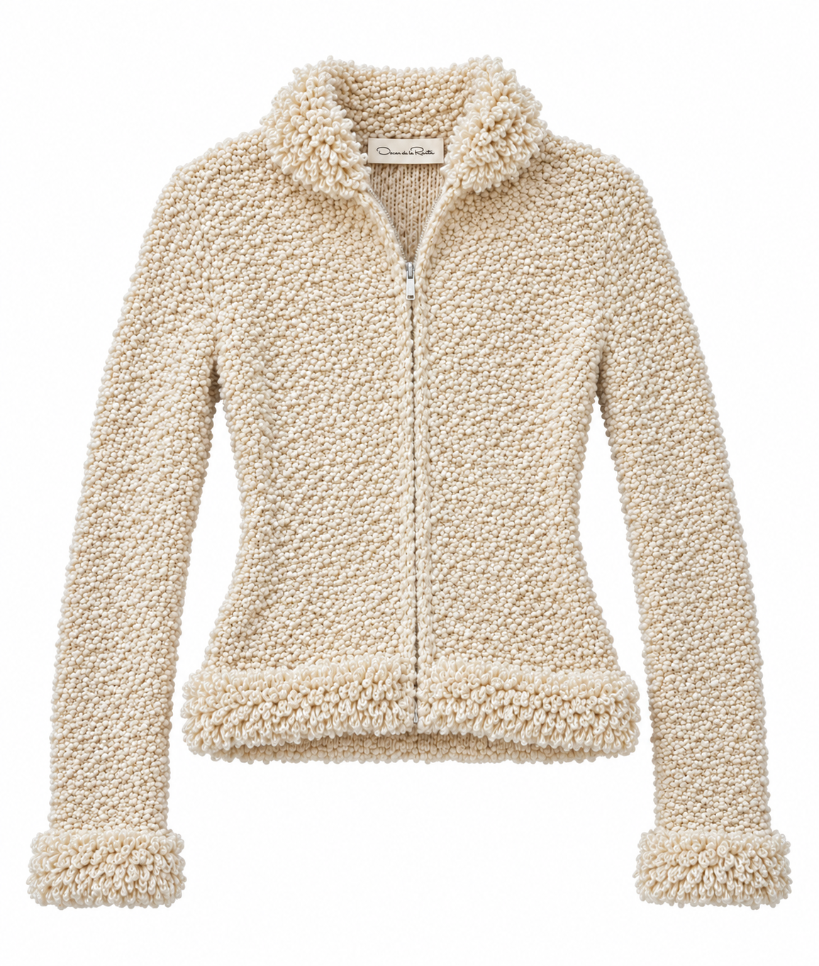 Cream Bouclè Sweater Jacket