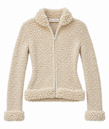 Cream Bouclè Sweater Jacket