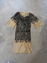 Brown & Gold Midi Dress