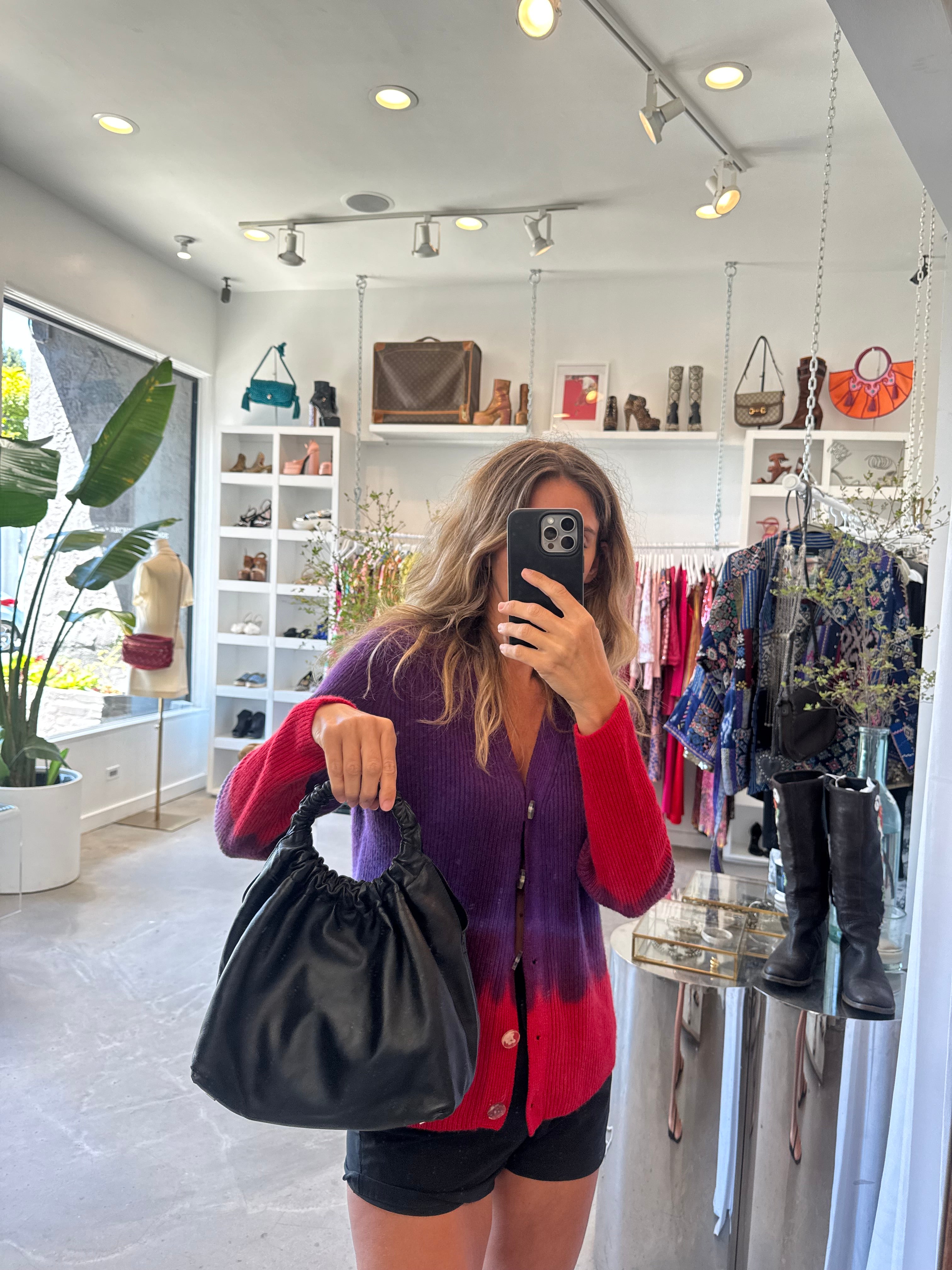 Black Double Circle Medium Bag