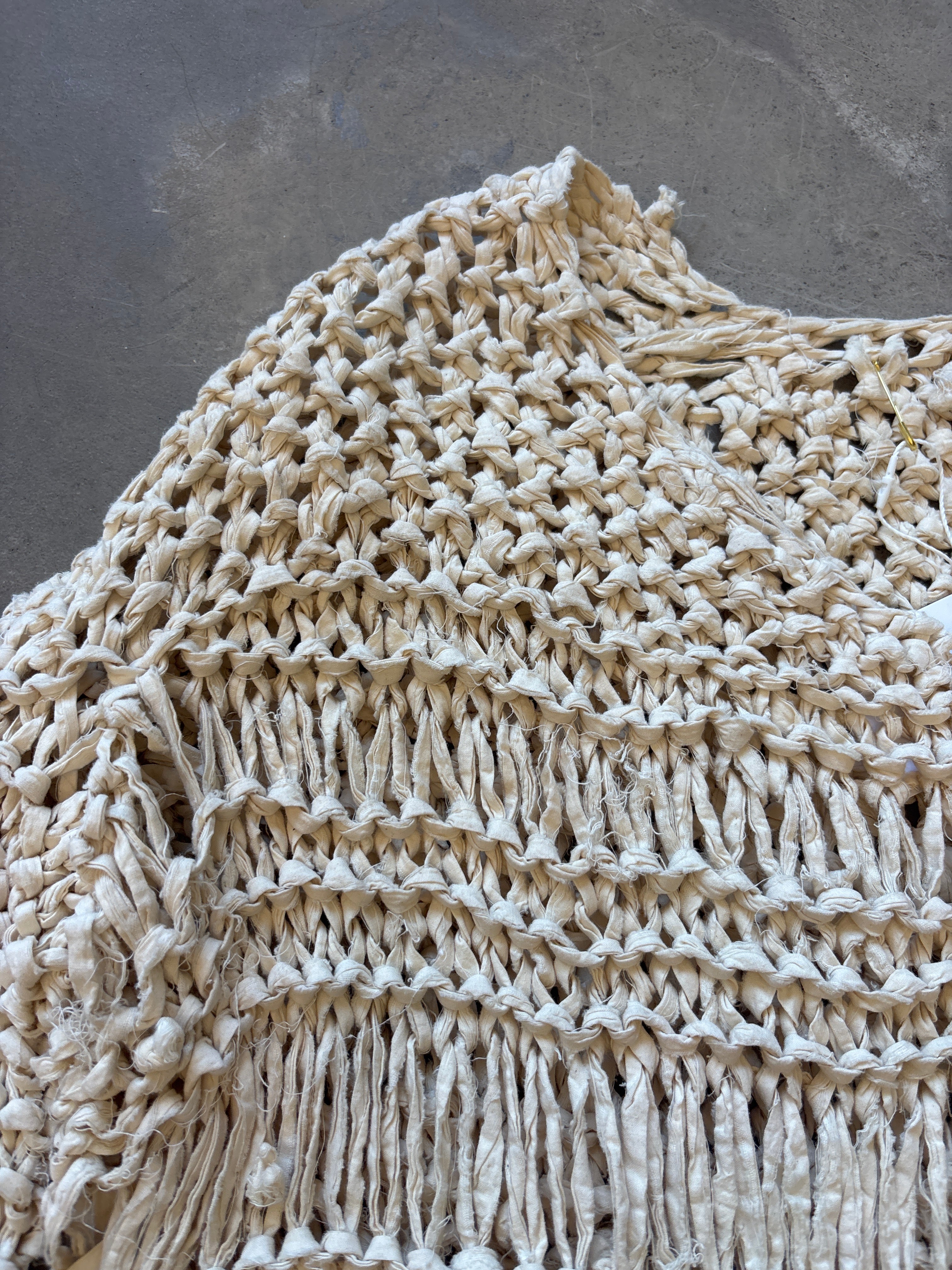 Cream Crochet Sweater Dress