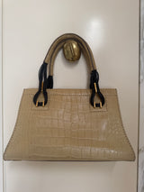 Beige Alligator Cruiser Handle Bag