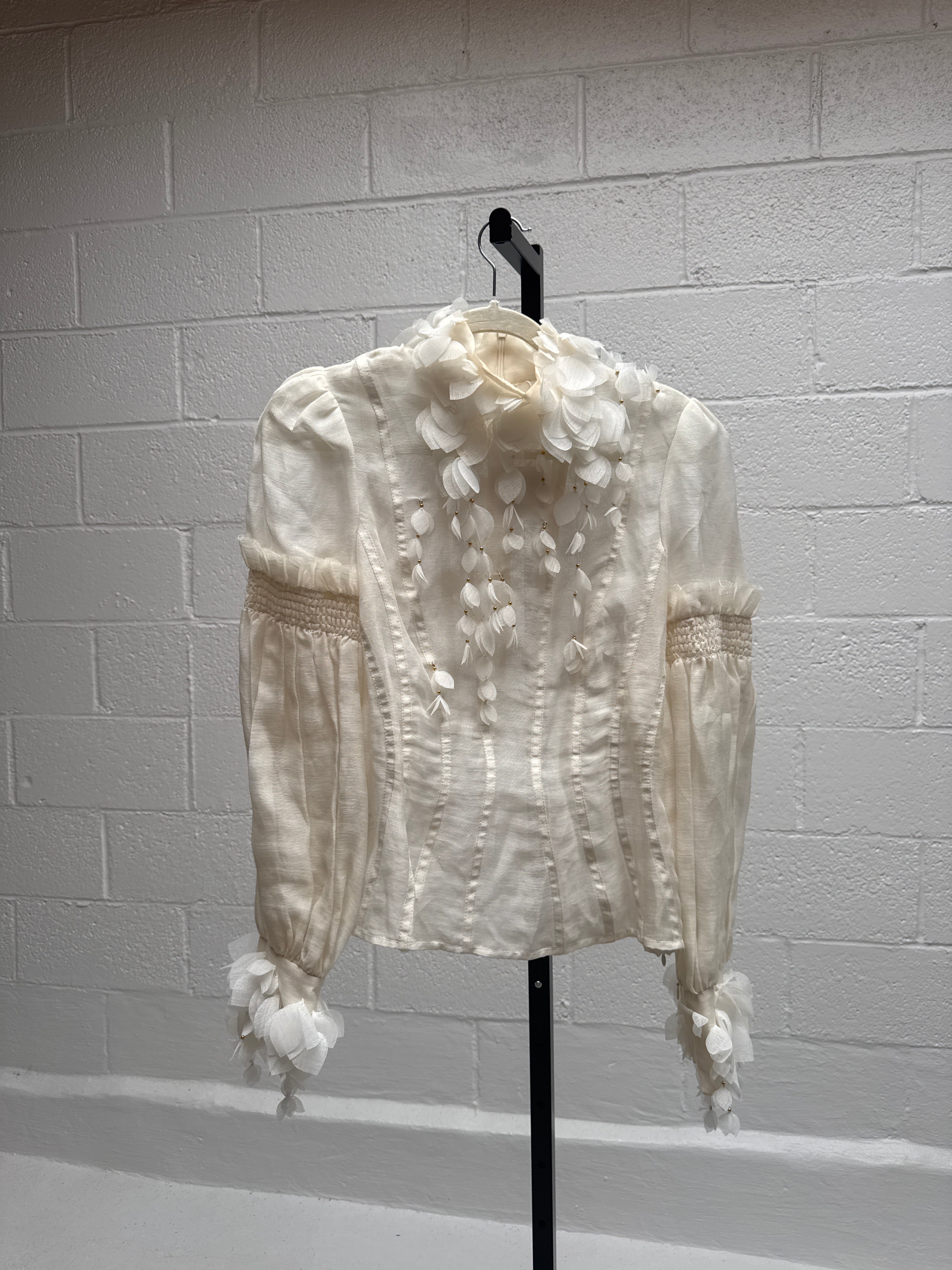 Boned Blouse with fabric leaf details