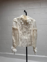 Boned Blouse with fabric leaf details