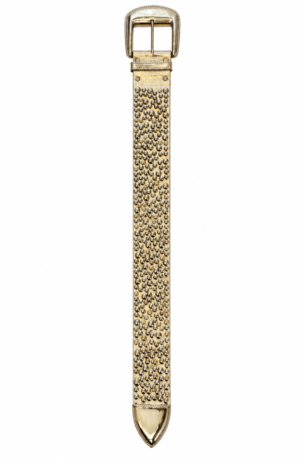 Studded Silver Leather Belt