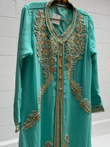Djellaba in aqua blue