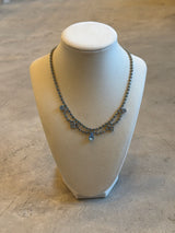 Dainty Blue Diamanté Necklace