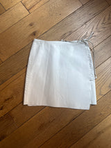 White Leather Wrap Skirt
