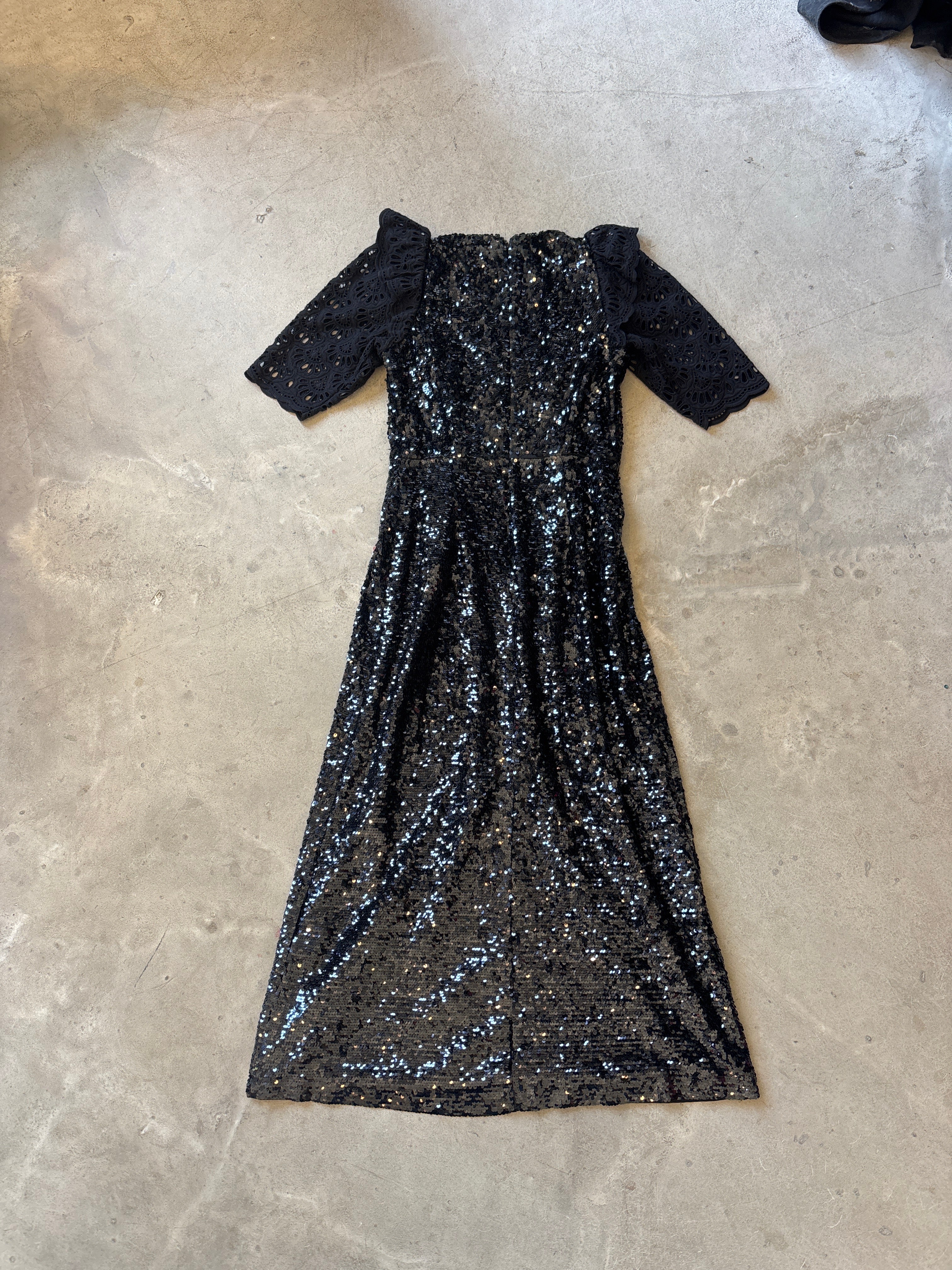 Sea Glitter Dress with Lace