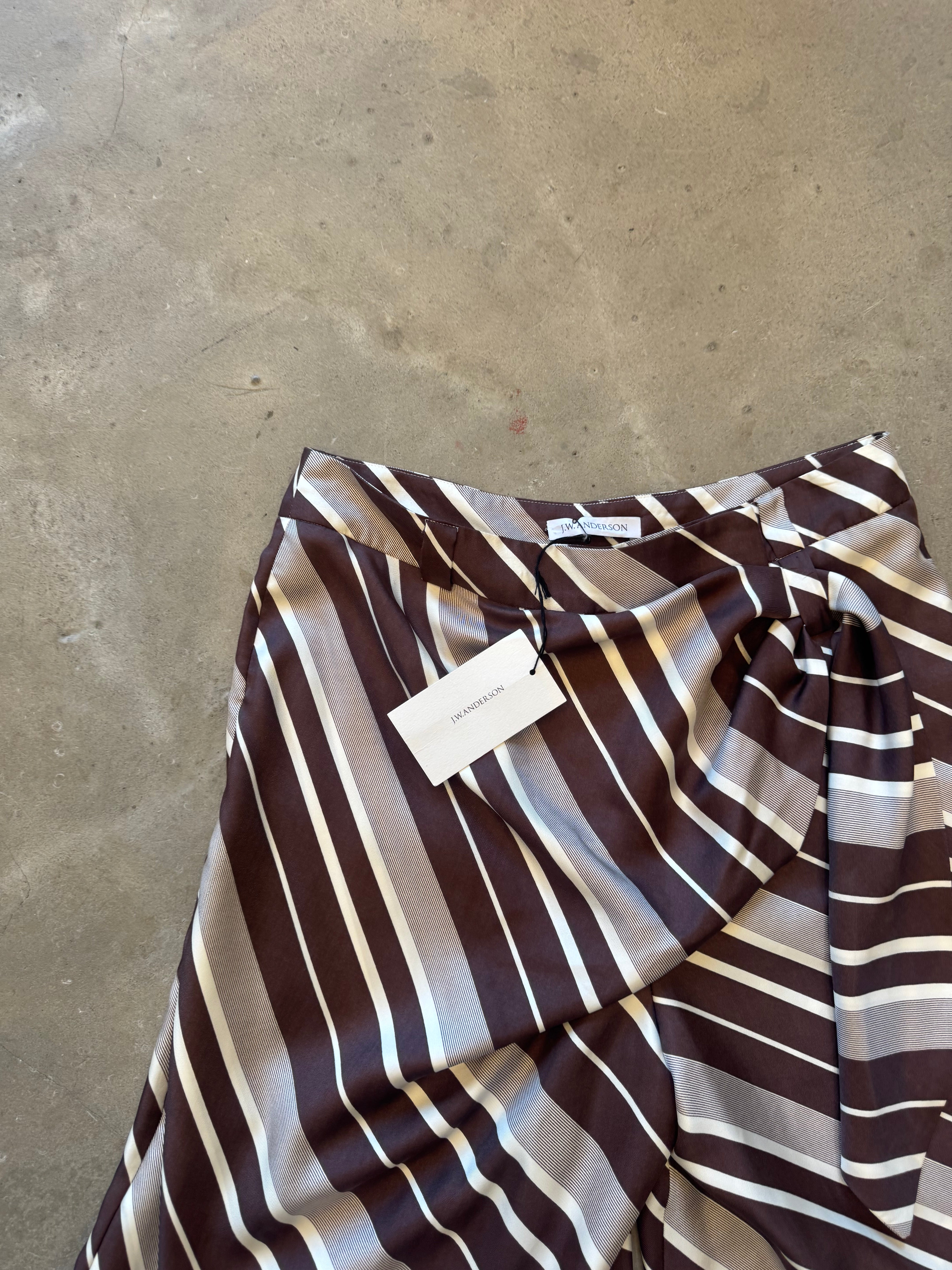 Striped Silk Trouser with waist scarf detail