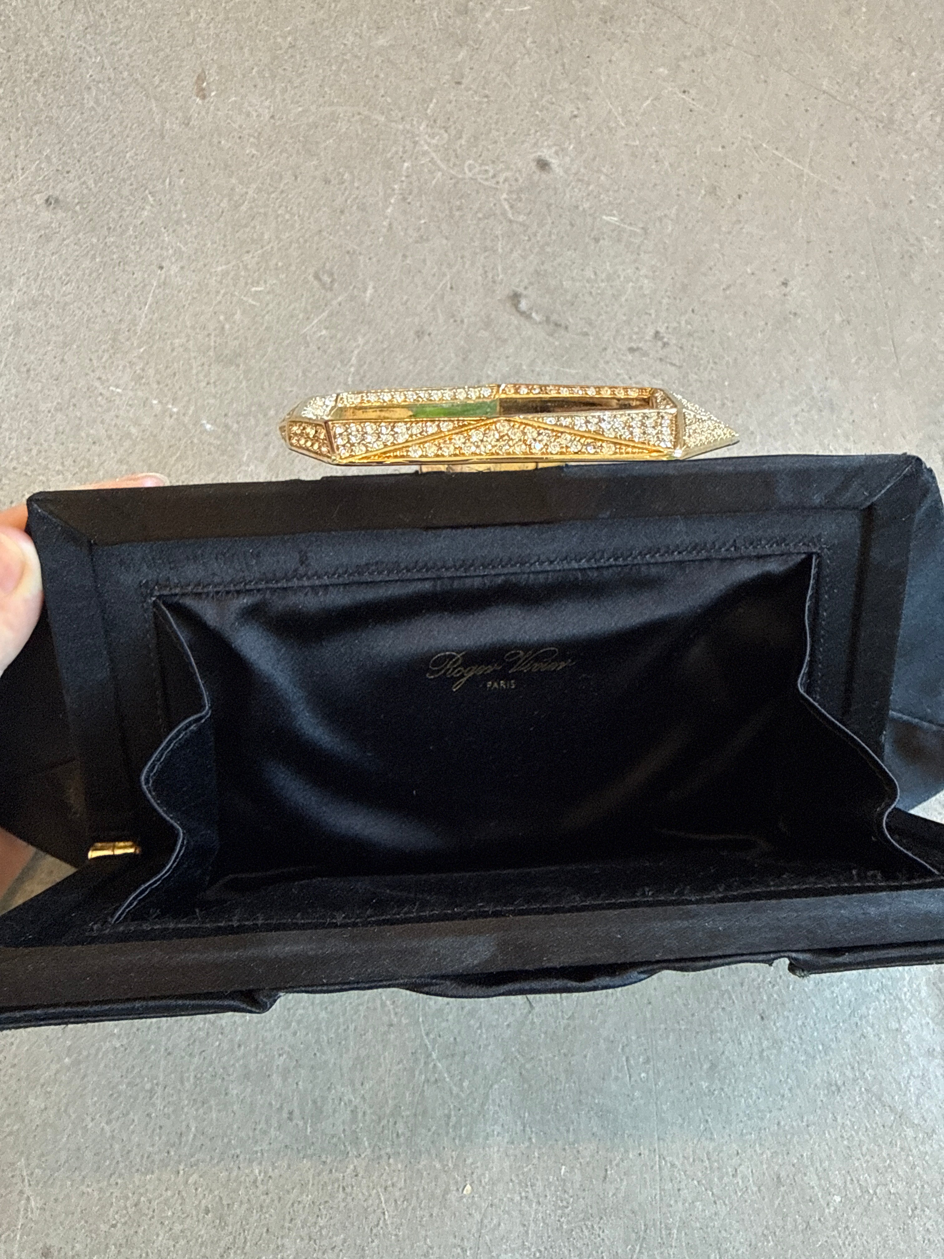 Black Clutch with Gold Clasp