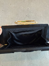 Black Clutch with Gold Clasp
