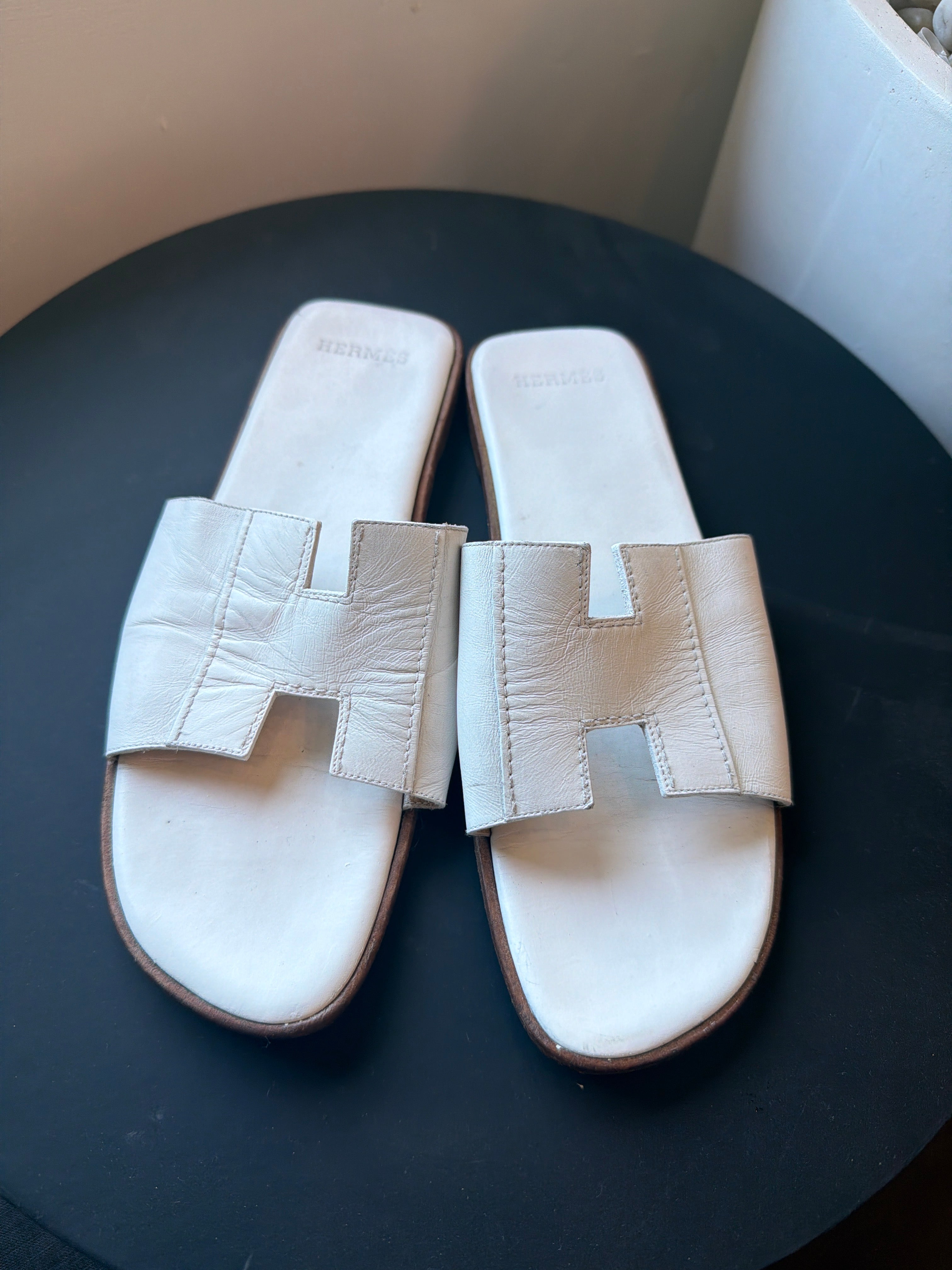 White Leather Sandals