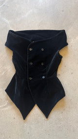 Velvet Off The Shoulder Bustier Vest