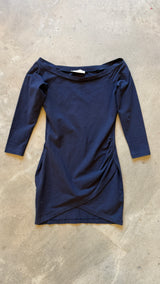 Dark Blue Off-the-shoulder Mini Dress