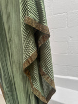 Green Caftan with Gold Beaded Finishing