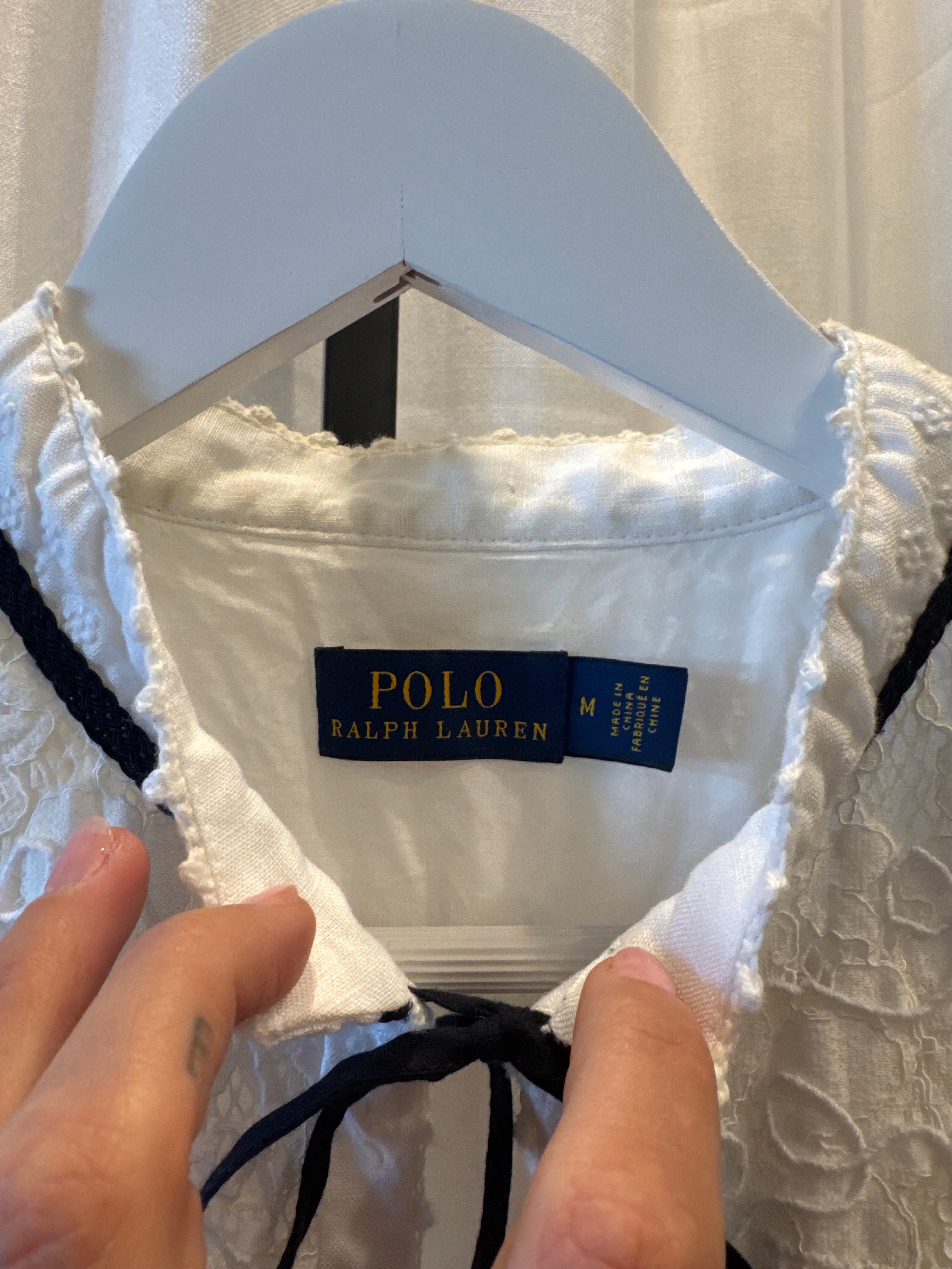 White Embroidery with black bows