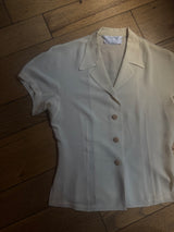 90's Cream Silk Blouse