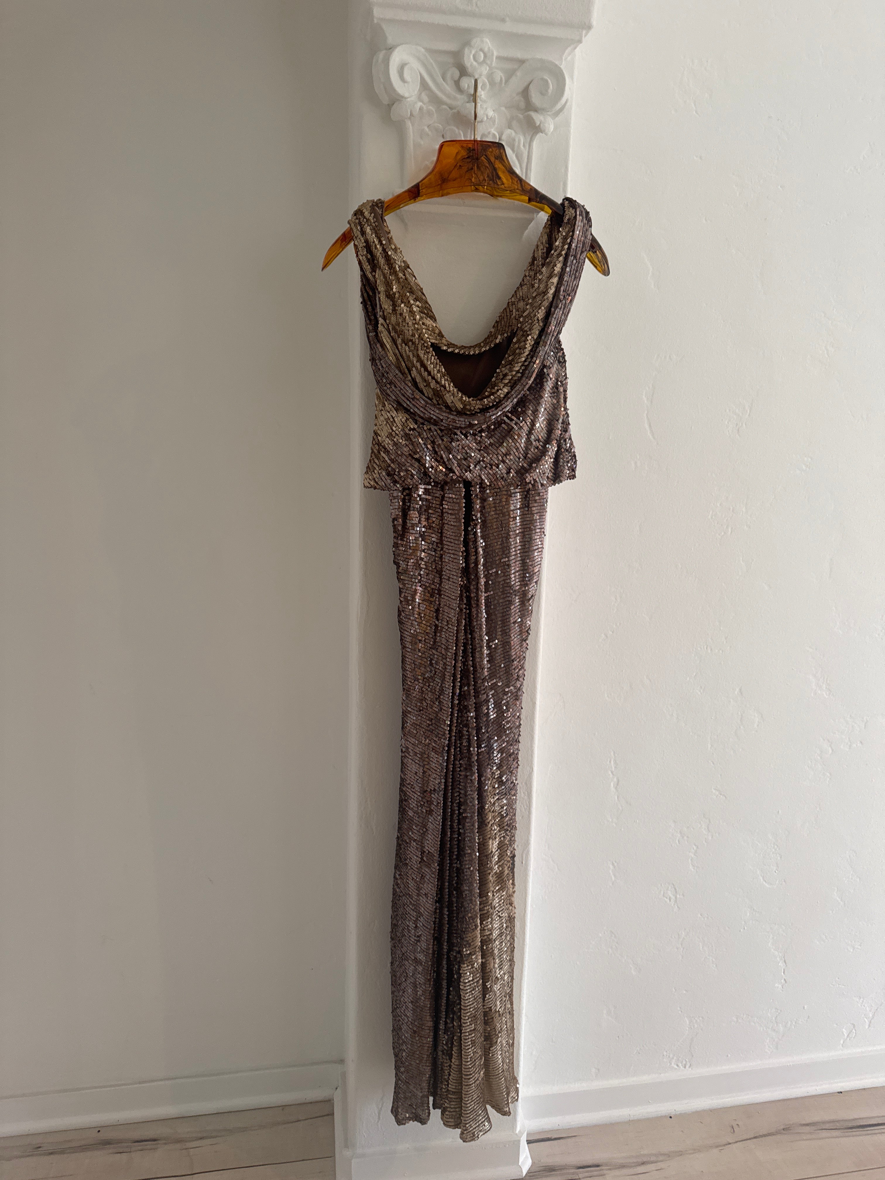Floor Length Sequins Gown