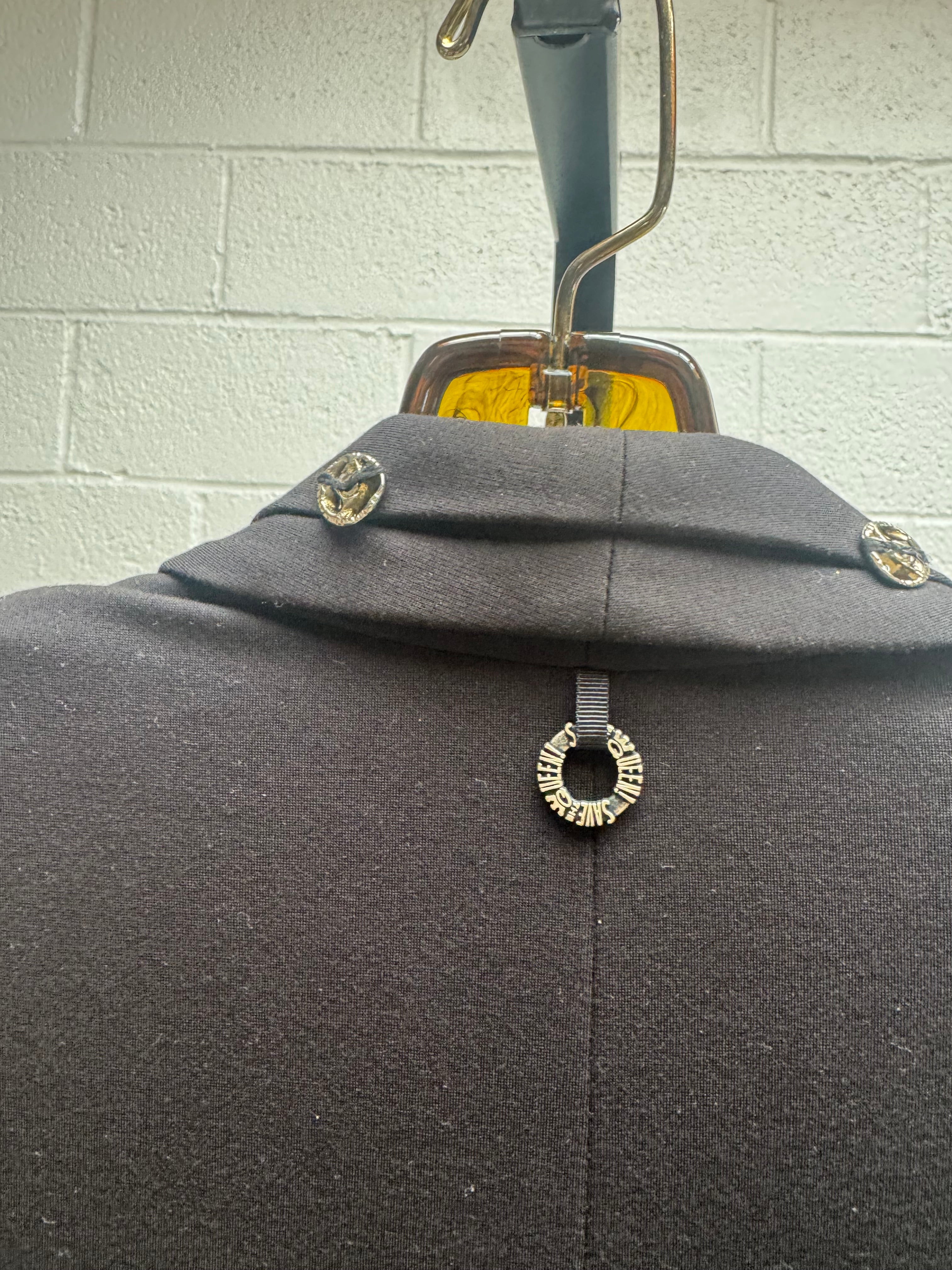 Black Long Blazer with Gold Buttons