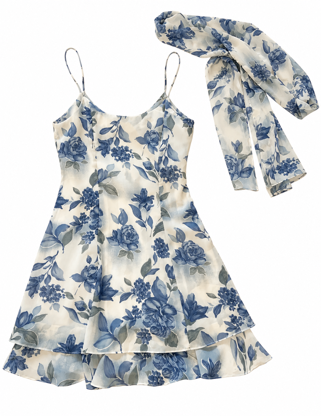 Blue Floral Mini Dress