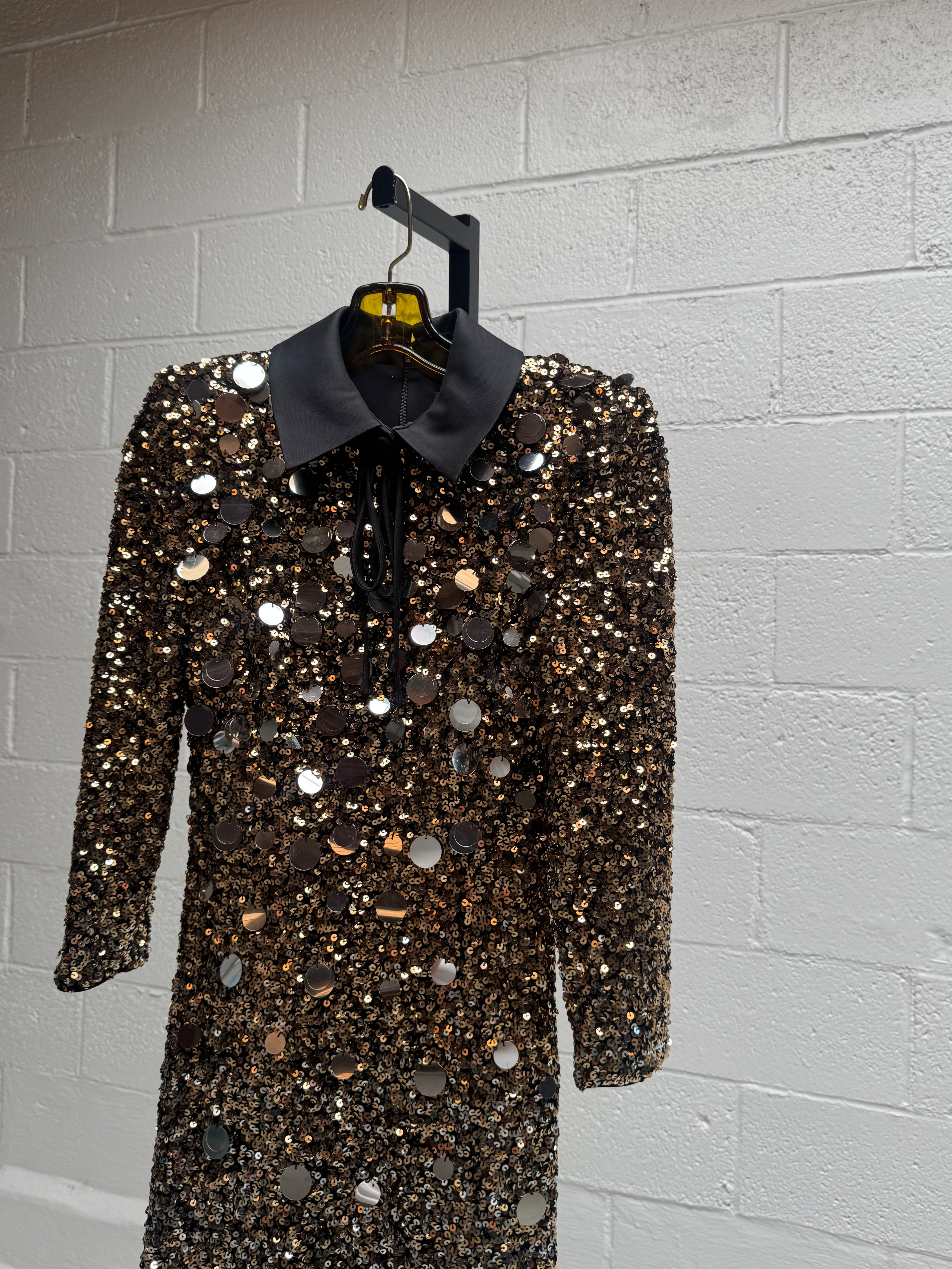 Sequins Gown with Collar