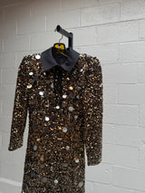 Sequins Gown with Collar