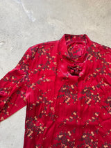 Floor Length Vintage Red Brocade Coat/Jacket