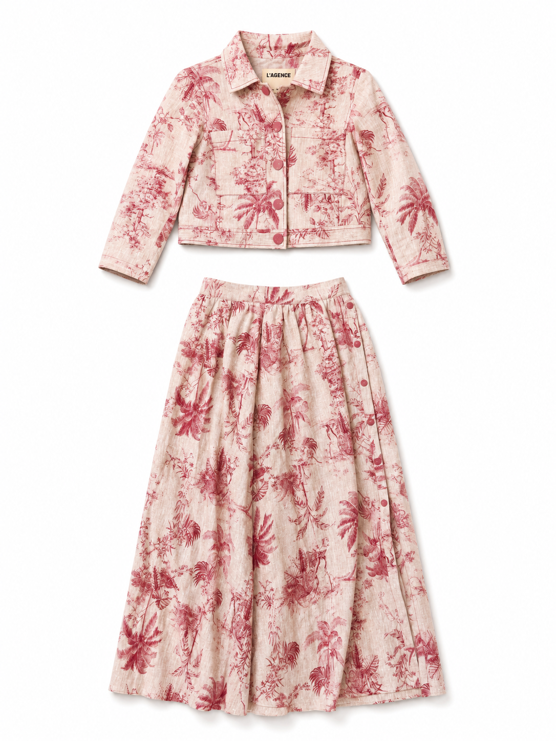 Eda Linen Jacket & Seina Midi Skirt Set