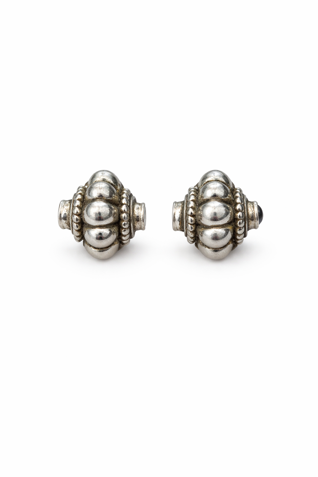 Embellished Silver Clip Earrings