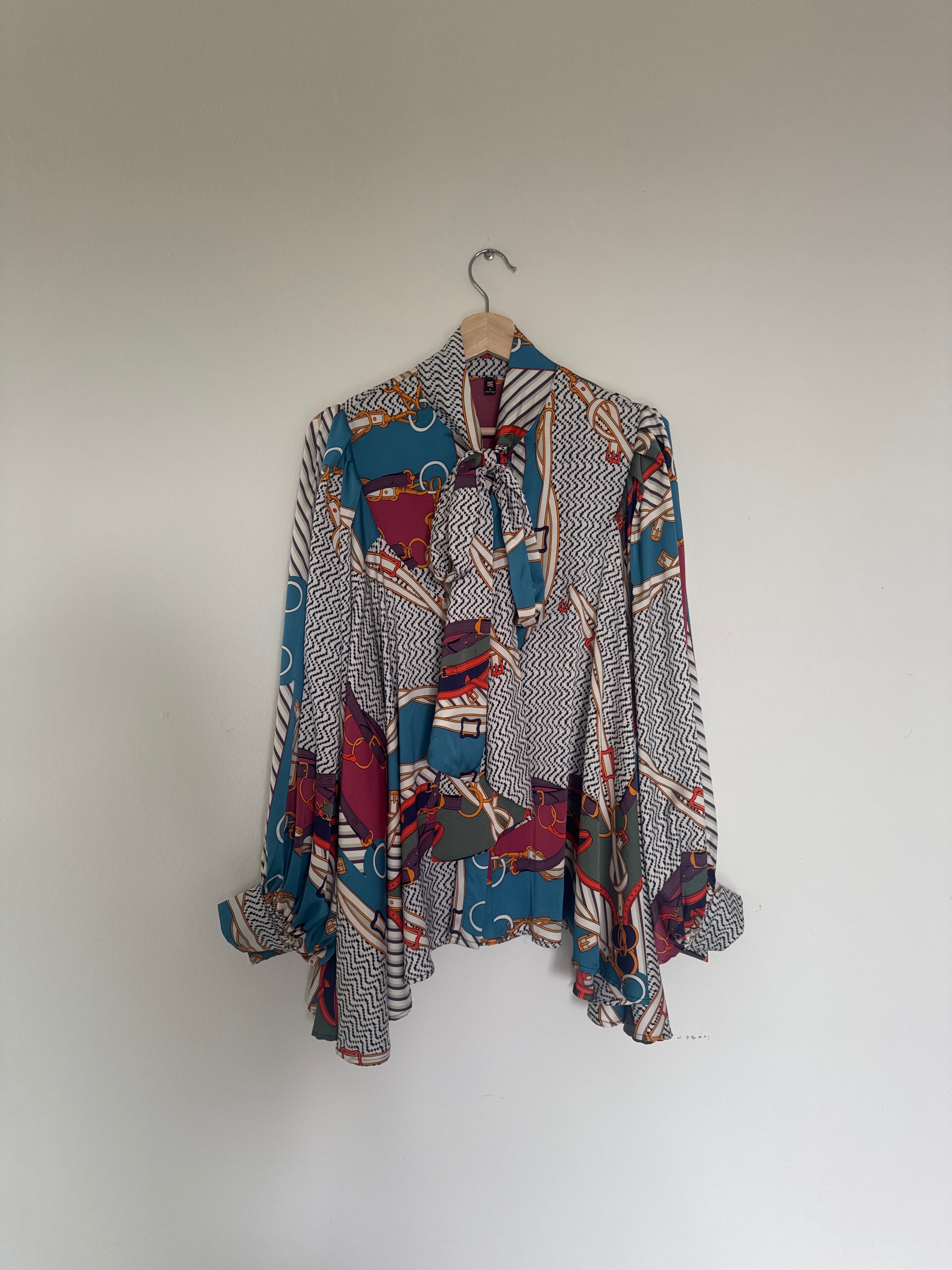 Silk Scarf Print Shirt