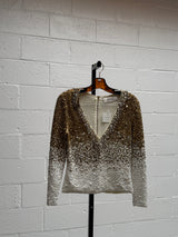 Metallic and Cream Fully Embellished Top
