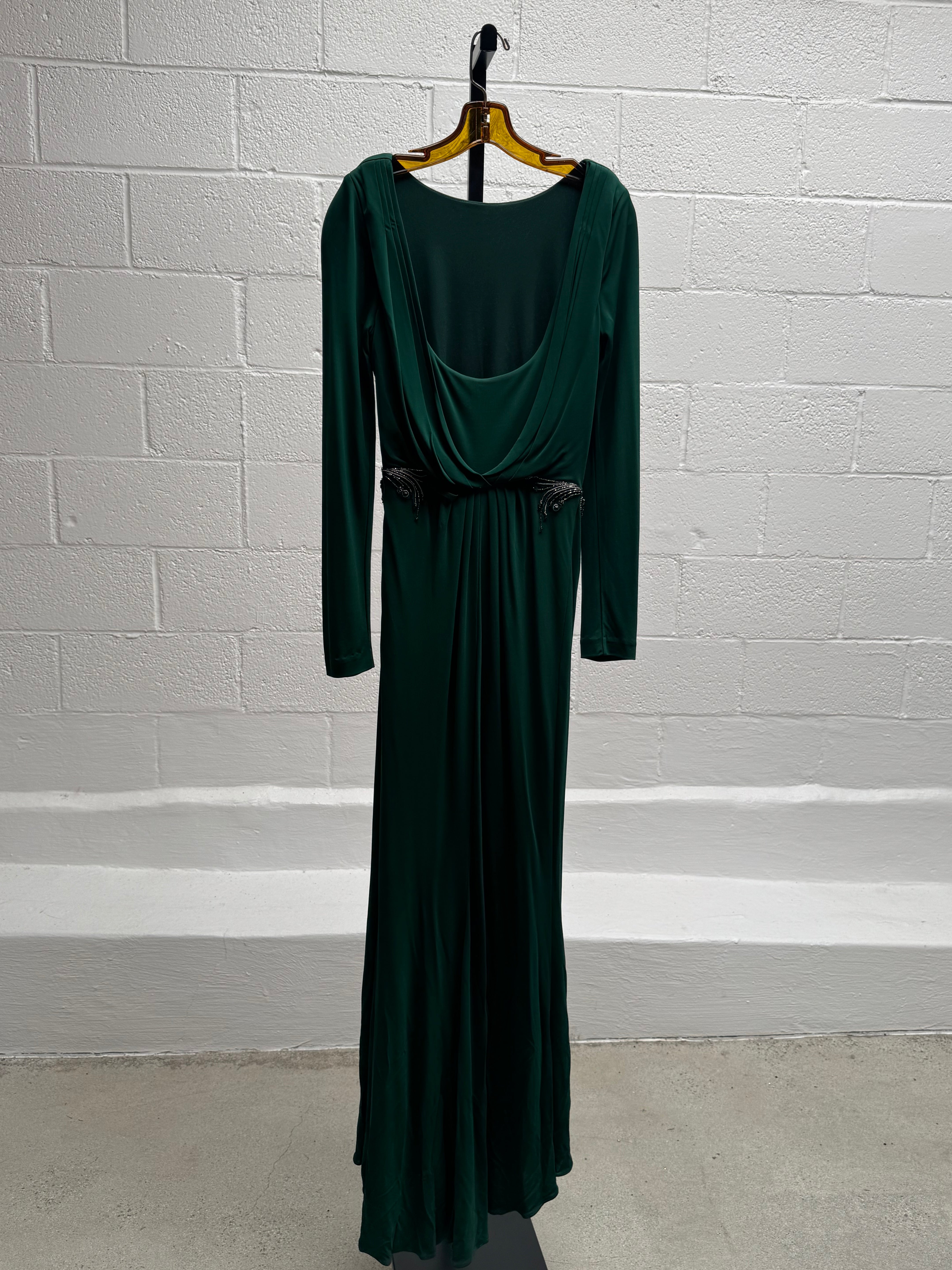 Green Gown with Embellished Sides